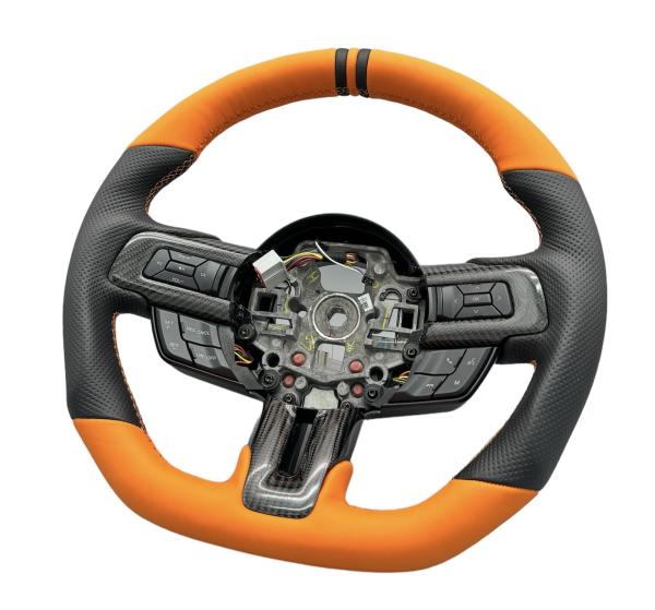 Lenkrad Neu Beziehen für Ford Mustang V+VI GT500 ab 2016 mit Heizung